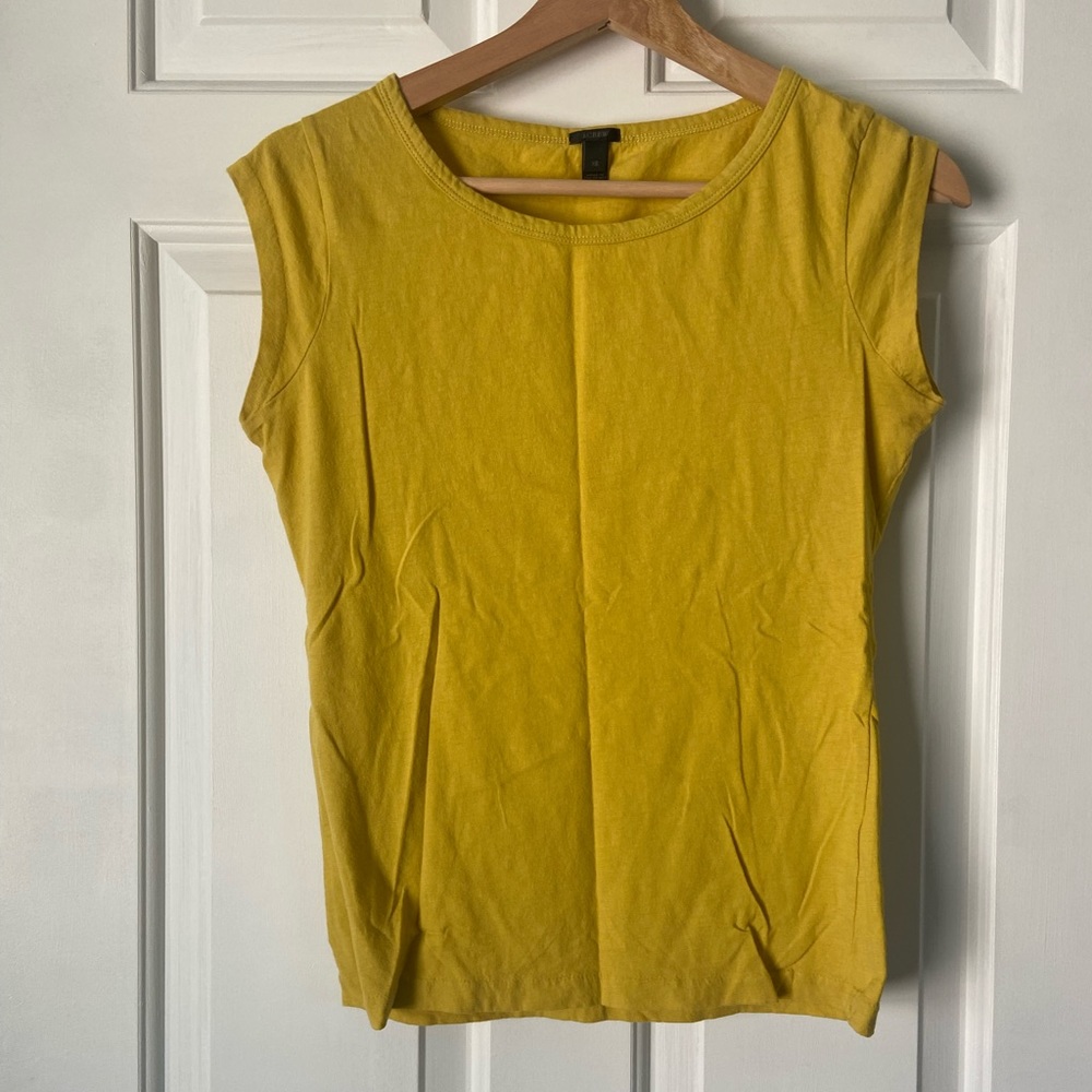 J. Crew Yellow Cap Sleeve Tee